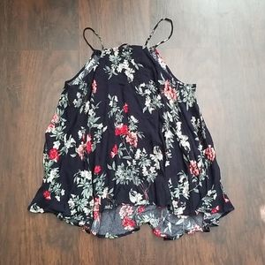 BP trapeze floral halter tank top